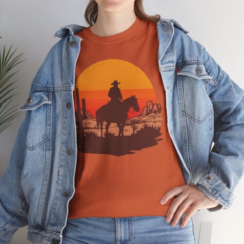 Cowboy on horse in the desert