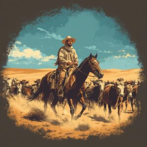 Cowboy graphic t-shirt design