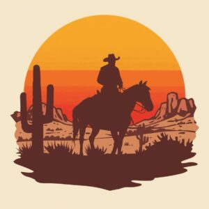 Cowboy graphic t-shirt design