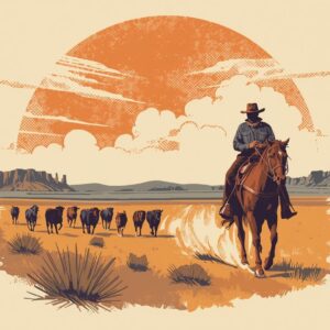 Cowboy graphic t-shirt design