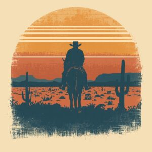 Cowboy graphic t-shirt design