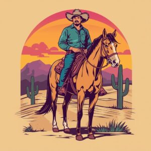 Cowboy graphic t-shirt design