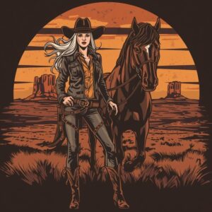 Cowgirl Graphic T-shirt Design