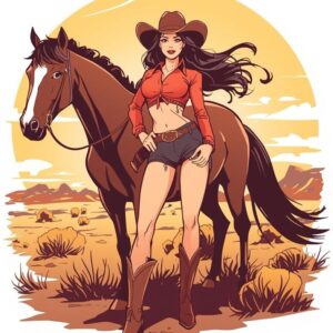 Cowgirl Graphic T-shirt Design