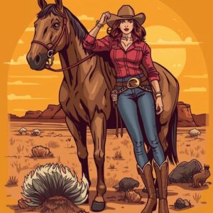 Cowgirl Graphic T-shirt Design