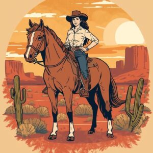 Cowgirl Graphic T-shirt Design