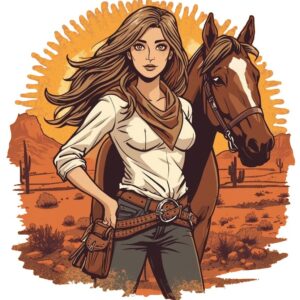 Cowgirl Graphic T-shirt Design