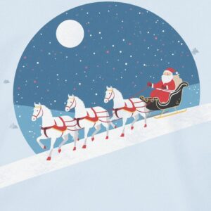 Santa traveling down hill with moon - Graphic T-shirt Design